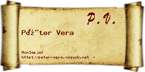 Péter Vera névjegykártya